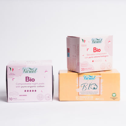 Vivicot Bio Salvaslip + Notte con ali + Tampone