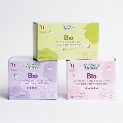 Vivicot Bio Giorno con ali + Notte con ali + Salvaslip Stesi
