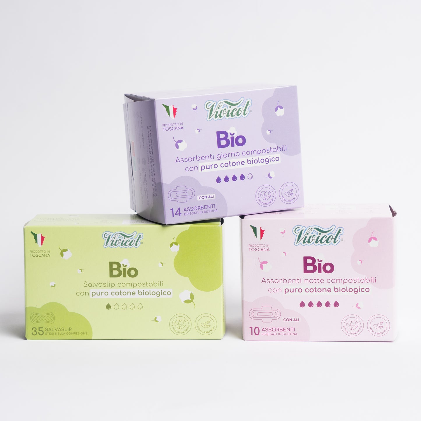 Vivicot Bio Giorno con ali + Notte con ali + Salvaslip Stesi