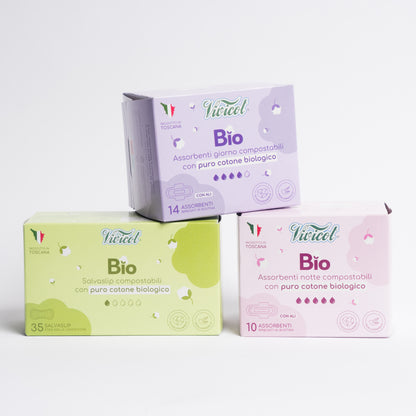 Vivicot Bio Giorno con ali + Notte con ali + Salvaslip Stesi